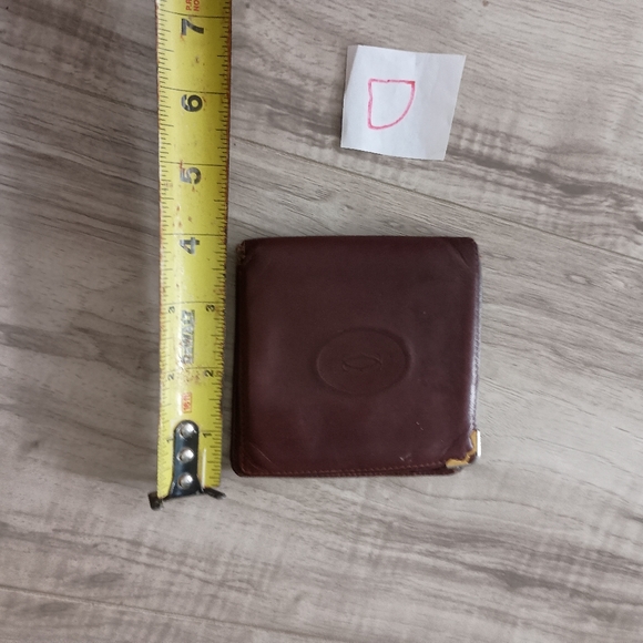 Authentic Vintage CARTIER Burgundy Red Leather Bifold Mens Wallet - Picture 11 of 12